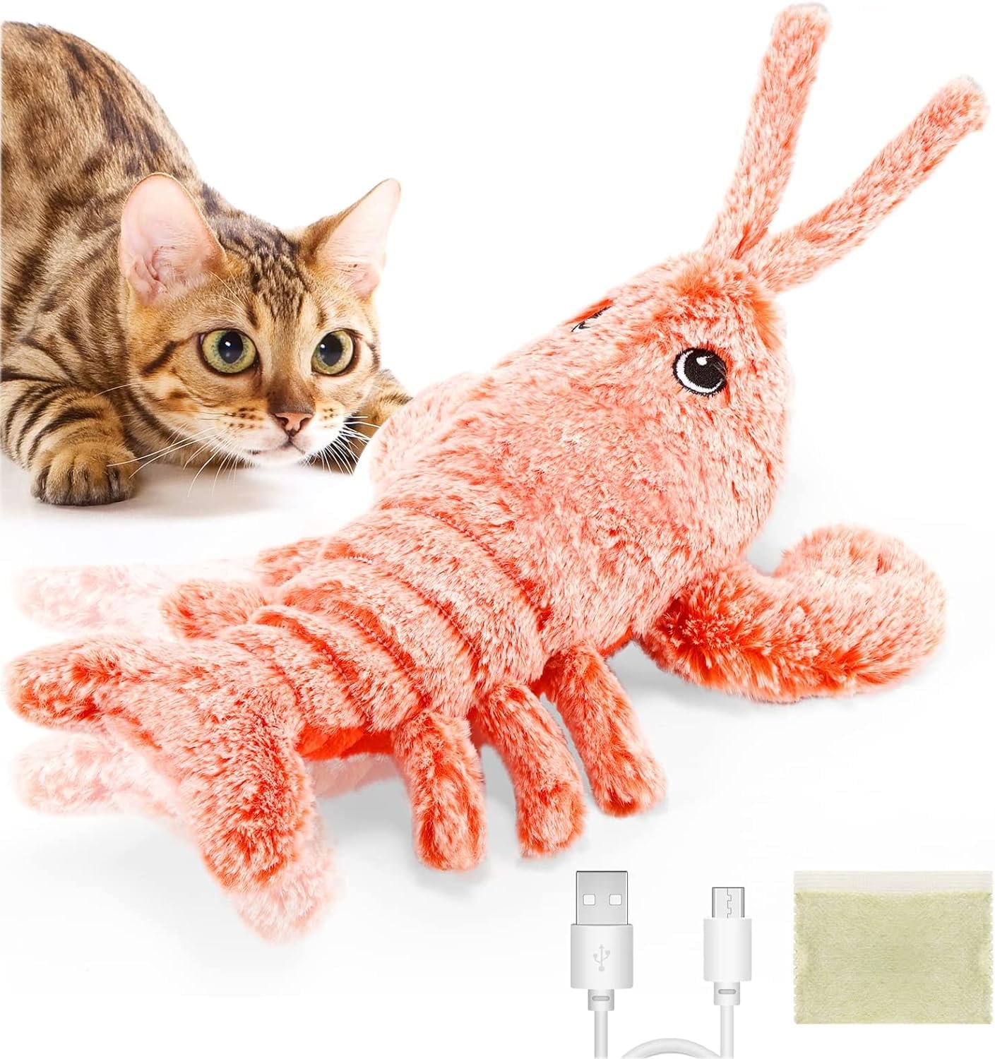 Kidology Flopping Lobster Fish Soft Toy for Cats & Small Dogs, Cat Chew & Kicker Toy, Activated Moving Cat Toy with USB-Chargeable Plush Interactive Toy for Indoor Playing, Relaxing, Exercising (B0CLZRTWP6) Amazon Price History, Amazon Price Tracker