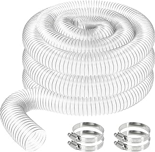 Manguera de recogida de polvo transparente de PVC de 50 mm, para aspiradora, manguera de aspiradora, manguera universal de PVC transparente, manguera en espiral para taller, aspiradora, bomba de