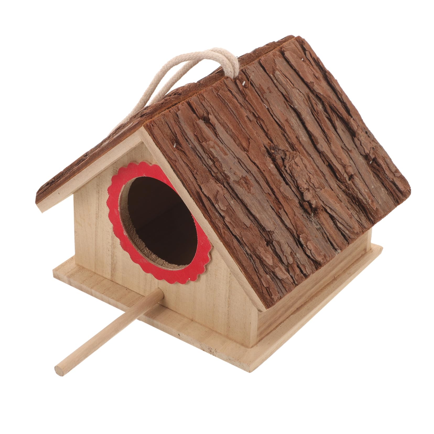 VANZACK 3piezas Casa De Pájaros De Madera Natural para Jardín Exterior para Aves Refugio Seguro para Gorrión y Periquitos Diseño Rústico y para Patio y