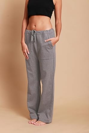 Cottonique Latex-Free Drawstring Lounge Pants with Patch Pocket for Women with Skin Allergies and Sensitive Skin