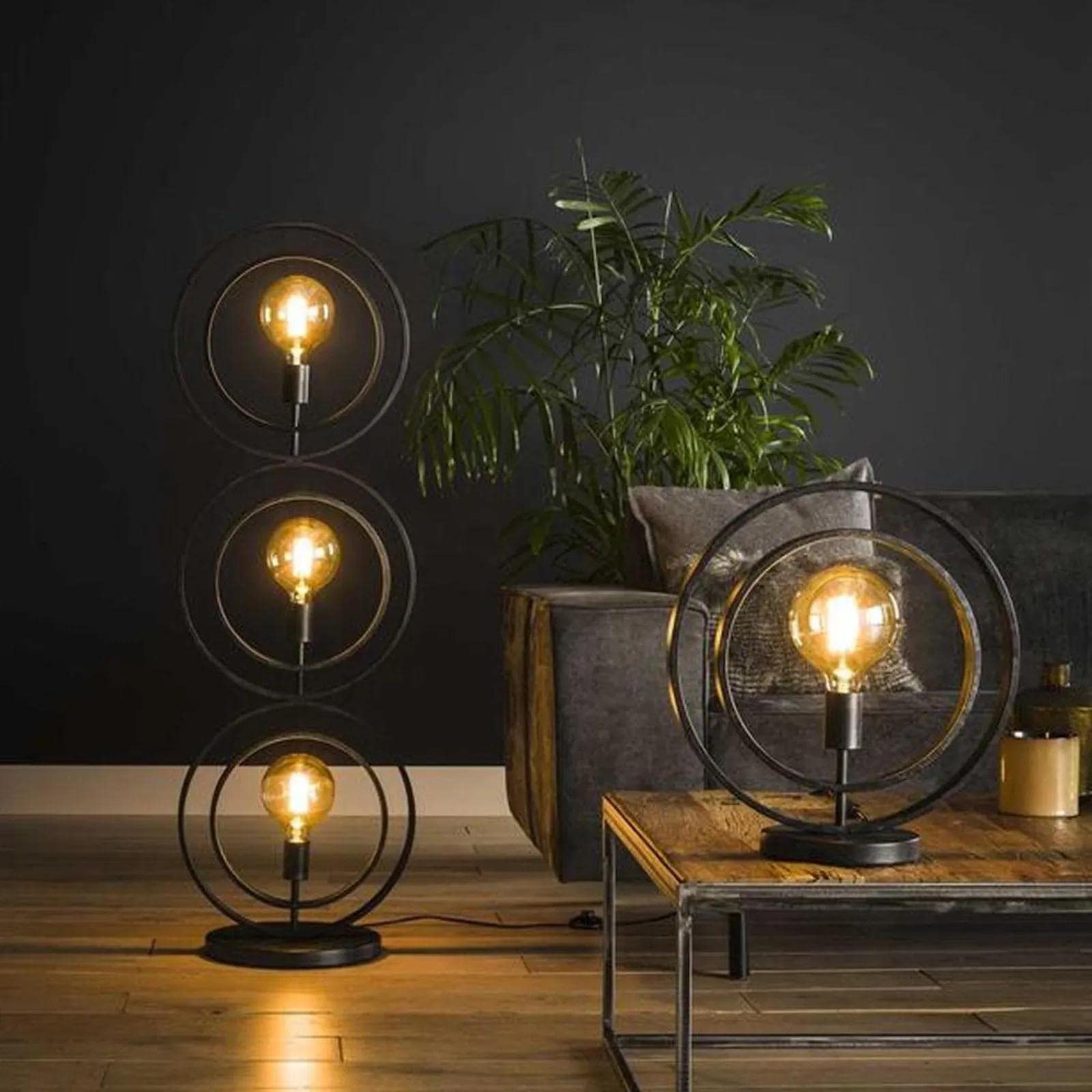 famlights Industrie Tischlampe Henrik Vintage Look/Steampunk Metallgestell Tischleuchte Tischlampe E27 / Metall Wohnzimmerlampe Nachttischlampe Vintage Landhaus Industrial Schlafzimmer Wohnzimmer