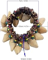 Vista 9 de RiToEasysports Pulsera africana de cáscara de nuez, pulsera tribal africana del tambor