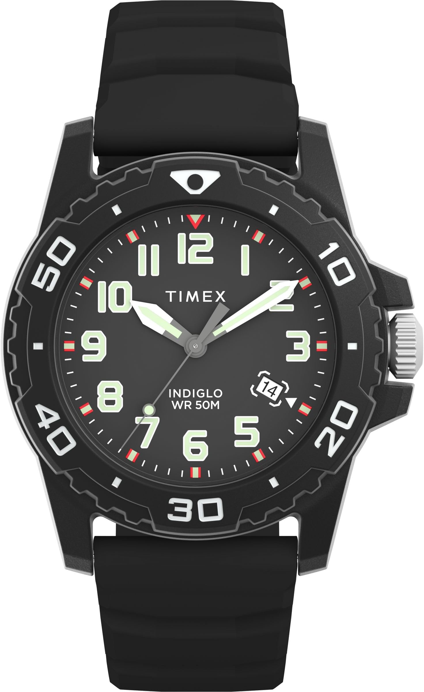 Men's Main Street 42mm Silicone Strap Watch