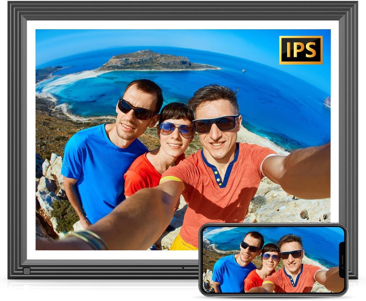 Digital Calendar Picture Frame 15-Inch Photo-Frame - 32GB Touch Screen Display, Digital Frame Send Photos from Phone,Slideshow, Auto-Rotate, Tabletop or Wall-Mounted, Gift for Father Mother