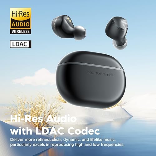 Miniatura 2 de SoundPEATS Auriculares inalámbricos Mini HS, auriculares Bluetooth con micrófono con cancelación de ruido AI, audio de alta resolución con LDAC,