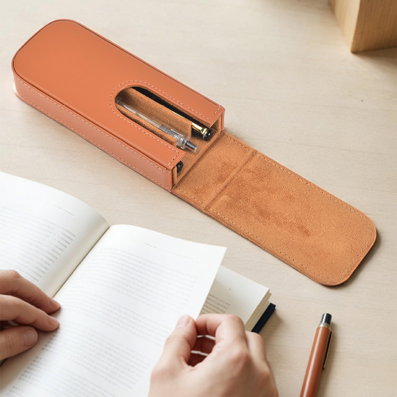 Astuccio portapenne in poliuretano con 3/6 scomparti con fodera interna morbida, per ufficio, scuola o viaggi, forniture scolastiche
