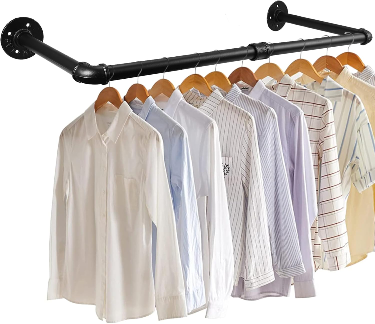 eSynic Wall Mounted Clothes Rail Popular 60cm Industrial Clothes Rail