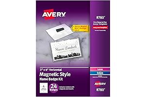 Avery Name Badge Magnets: Clear 3"x4" Magnetic Name Tag Holders with Printable Inserts (24 Pack)