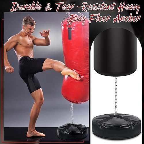 Miniatura 5 de Ancla de bolsa de doble extremo (sin relleno) Anclaje de piso pesado 3 en 1 PU doble saco de boxeo soporte herramienta de entrenamiento de núcleo