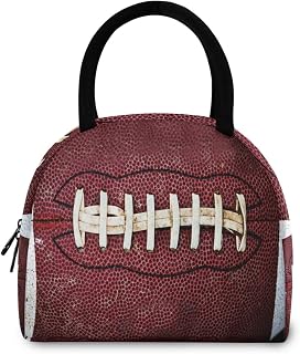 Fashion Lifelike American Football Skin Insulated Cooler Lunch Tote Bag | Waterproof&Reusable Portable for Man Women,Zipper Closure,Cooler Thermal Meal Handbag for Students Work Picnic Travel Fishing
