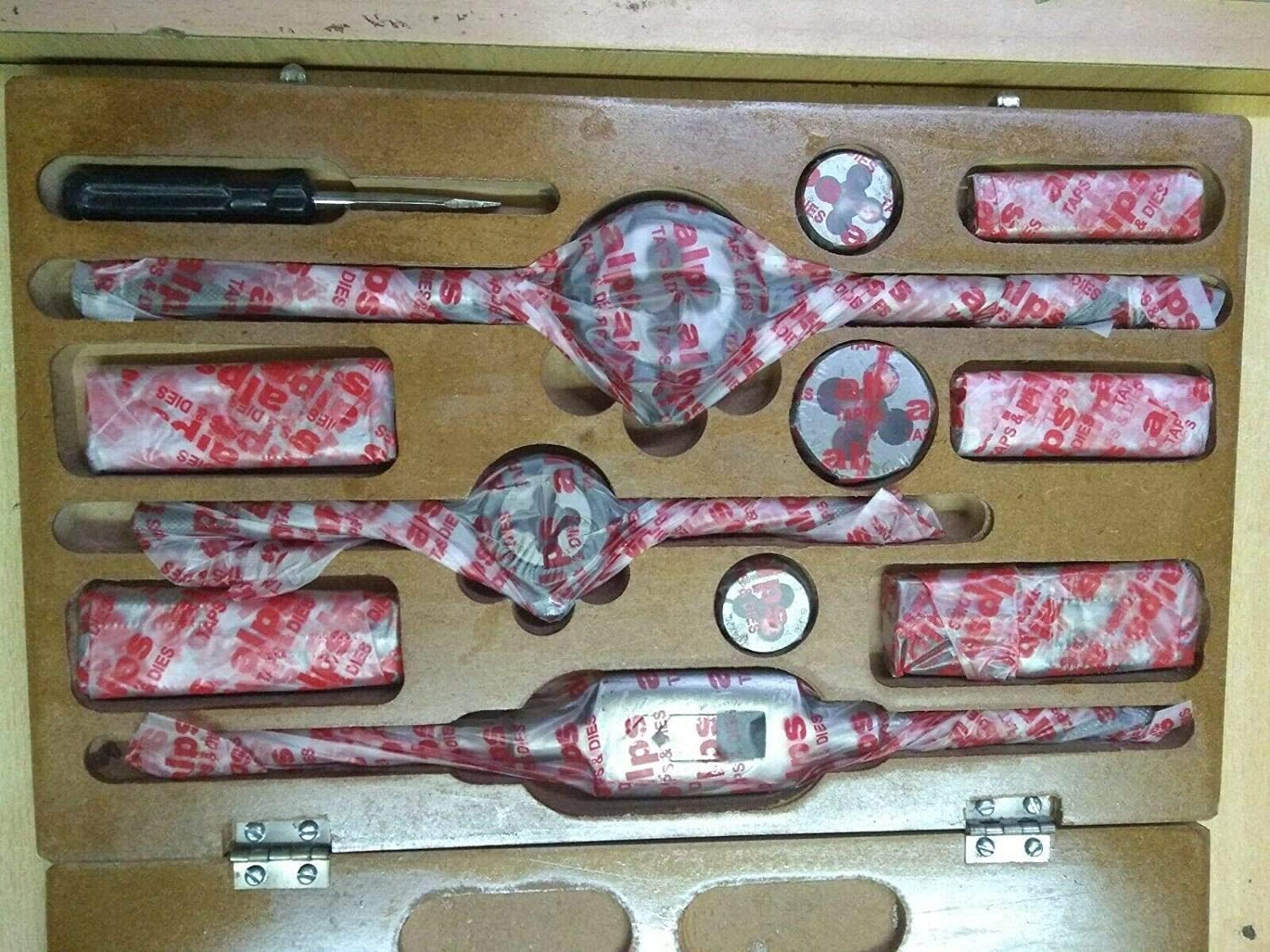 R&D TAP AND DIE SET 1/4 TO 1/2 BRITISH STANDARD WITH WORTH-BOXED COMPLETE BSW TAPD_094