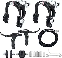 WEEROCK Conjunto de freio de bicicleta Calip, conjunto de freio C dianteiro e traseiro, conjunto de freio de aro com alavancas de freio de liga de alumínio, cabos de bicicleta para bicicleta infantil,
