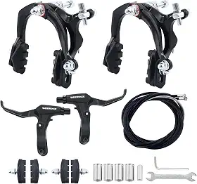 WEEROCK Conjunto de freio de bicicleta Calip, conjunto de freio C dianteiro e traseiro, conjunto de freio de aro com alavancas de freio de liga de alumínio, cabos de bicicleta para bicicleta infantil,