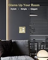 Vista 6 de Paquete de 2 Placas de Cubierta Combinadas para Interruptor de Palanca/Dúplex, Placa de Cubierta de Enchufe de Pared de Metal de Latón Antiguo