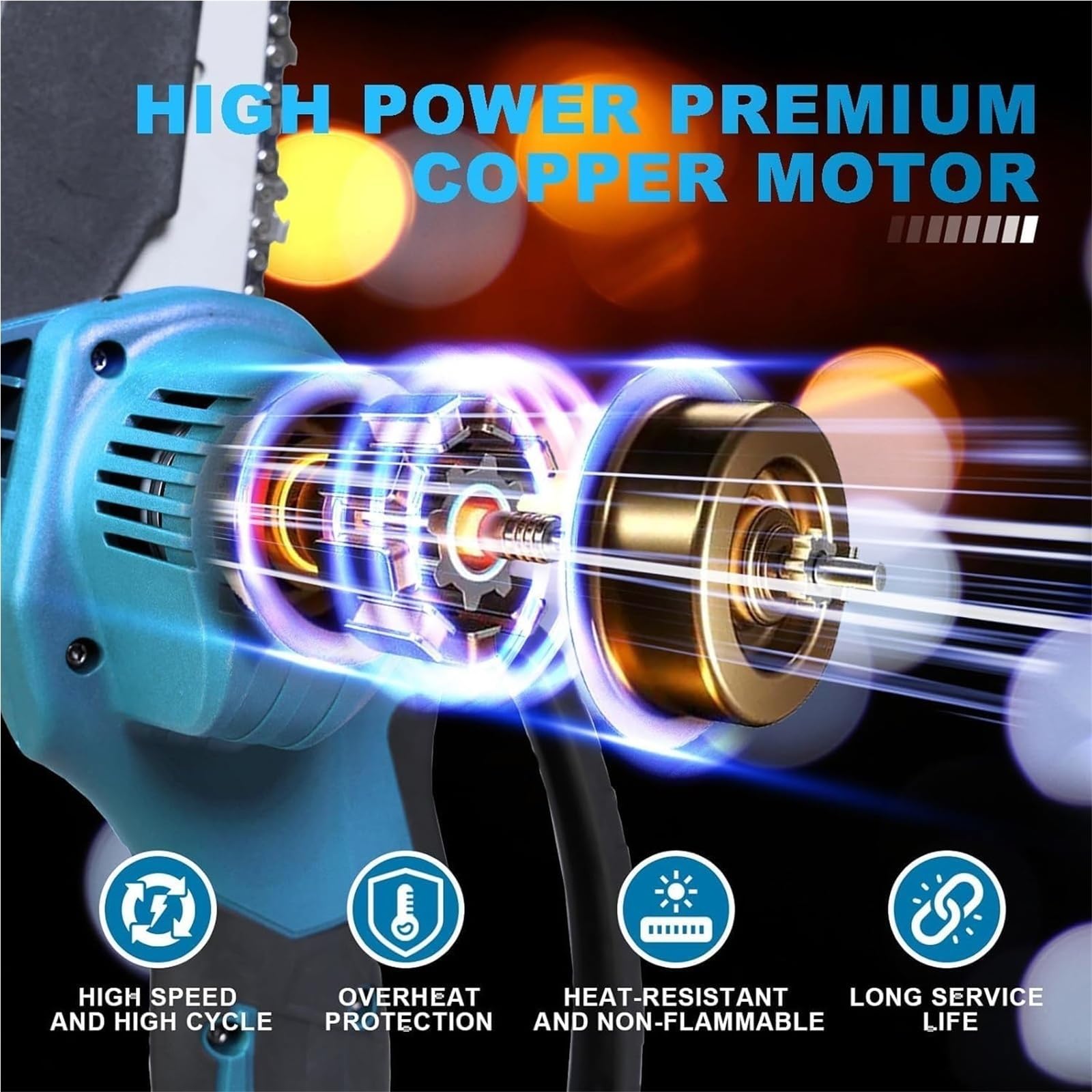 Tijeras de podar eléctricas 4 en 1 mejoradas, mini motosierra inalámbrica de 8 pulgadas con pértiga de extensión de 125-220 cm y 2 baterías de 1,3 Ah, podadora de ramas y ramas