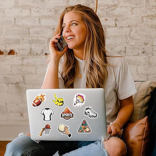 Miniatura 6 de Calcomanías deportivas, 150 unidades, regalo para botellas de agua, baloncesto, béisbol, fútbol, voleibol, fútbol, calcomanías para adolescentes y