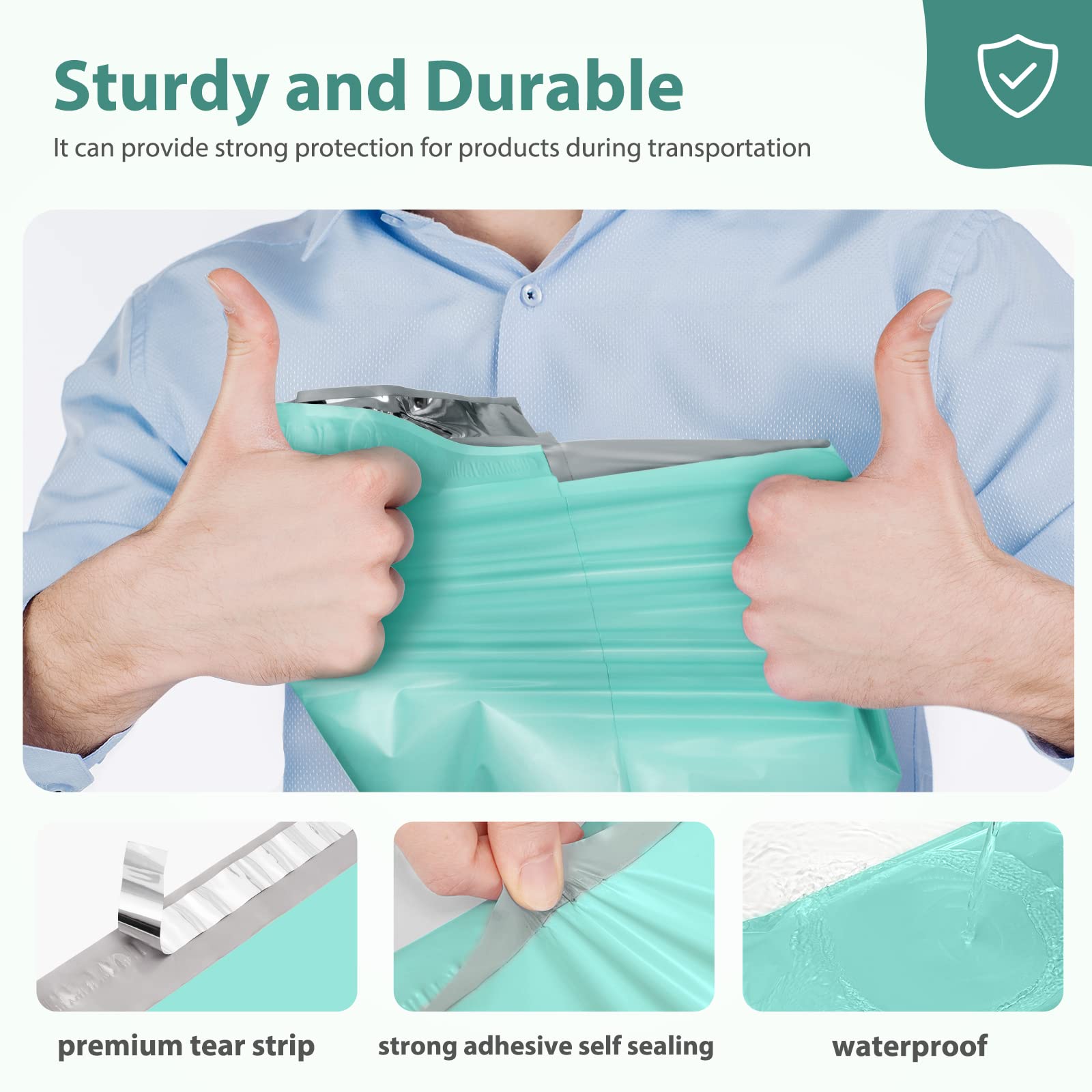 Fuxury Poly Mailers 10x13 Pollici 100 Pz, Borse di spedizione impermeabili per abbigliamento, Buste di spedizione adesive forti per fornitori di piccole imprese, Buste autosigillanti Buste per posta