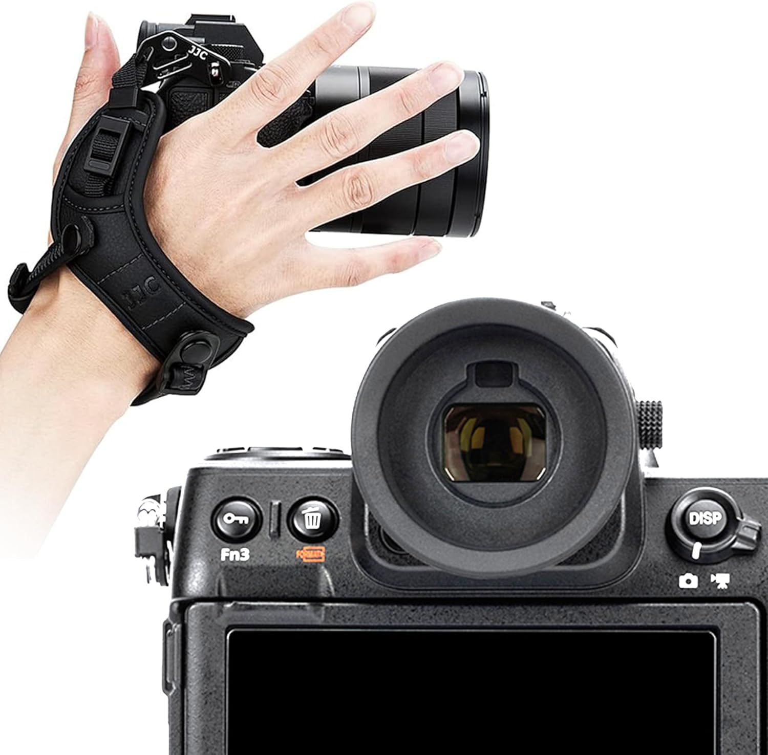 Z9 Z8 Zf Camera Eyecup+Hand Strap：Extended Z9 Z8 Zf Eyecup and Mirrorless Hand Strap for Nikon Z9 Z8 Z 9 Z 8 Zf Z f