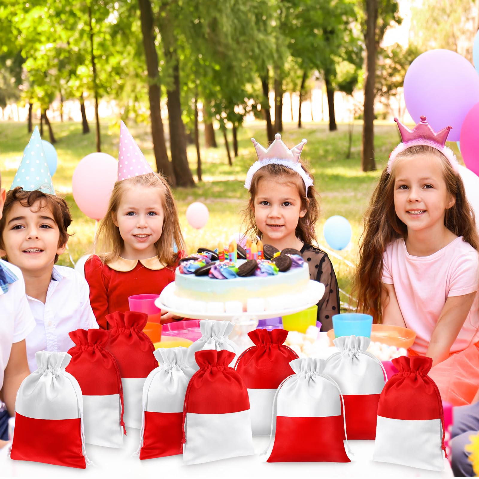 Locmeo 16 Pcs Cartoon Animation Party Gift Bags Drawstring Bags Animation Themed Supplies Birthday Party Decoration for Kids Cartoon Supplies