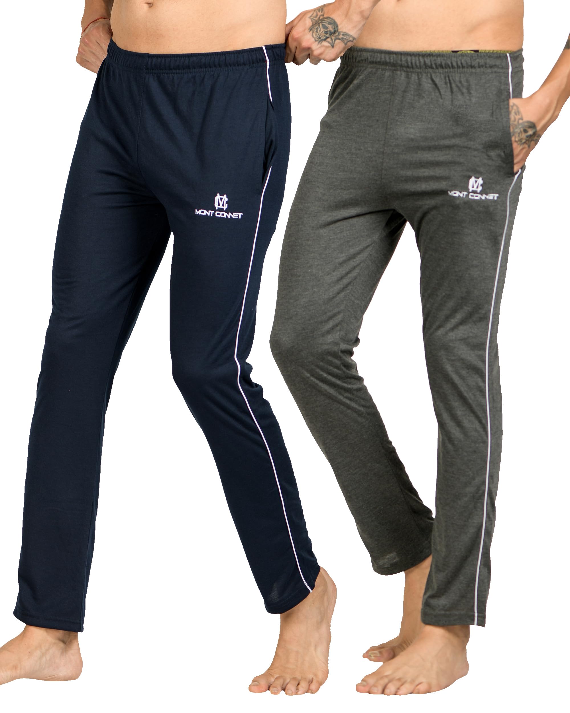 MONT CONNETT Men's Regular Fit Cotton Plain Solid Comfortable Trackpant with Side Pockets, Lower, Sports Trouser, Joggers, Lounge Wear, Yoga Wear and Daily Gym Wear for Boys