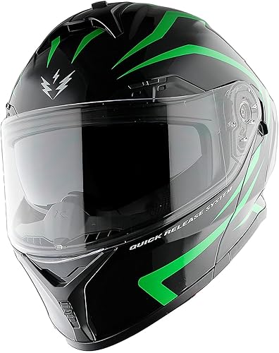 Miniatura 3 de 1Storm Nuevo Casco Modular de Motocicleta con Protección Facial Completa, Doble Visera, Protector Solar con Luz Trasera LED Recargable LED-X90