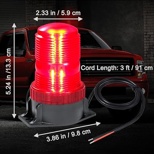 Miniatura 4 de WOWTOU Luces estroboscópicas LED ámbar magnéticas para carretilla elevadora, carritos de golf, vehículos utilitarios, camiones, tractor, 12 V, 24 V,