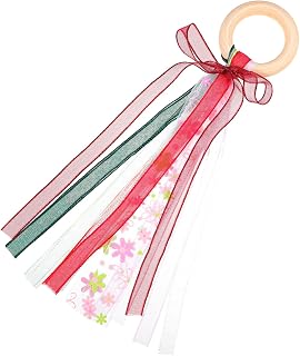 ibasenice 2 Pçs Mordedor Brinquedo Infantil Brinquedos De Madeira Anéis Da Criança Anel Arco-Íris Pastel Arco-Íris Pipas De Mão Anel De Dentição Gravata Borboleta Decorar Bebê Molar