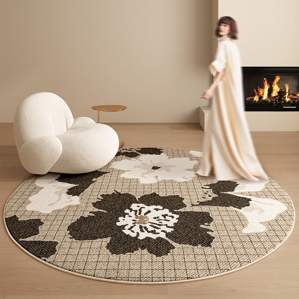 Tapis rond crème 180 cm épais une bulle de douceur et de luxe pour votre intérieur