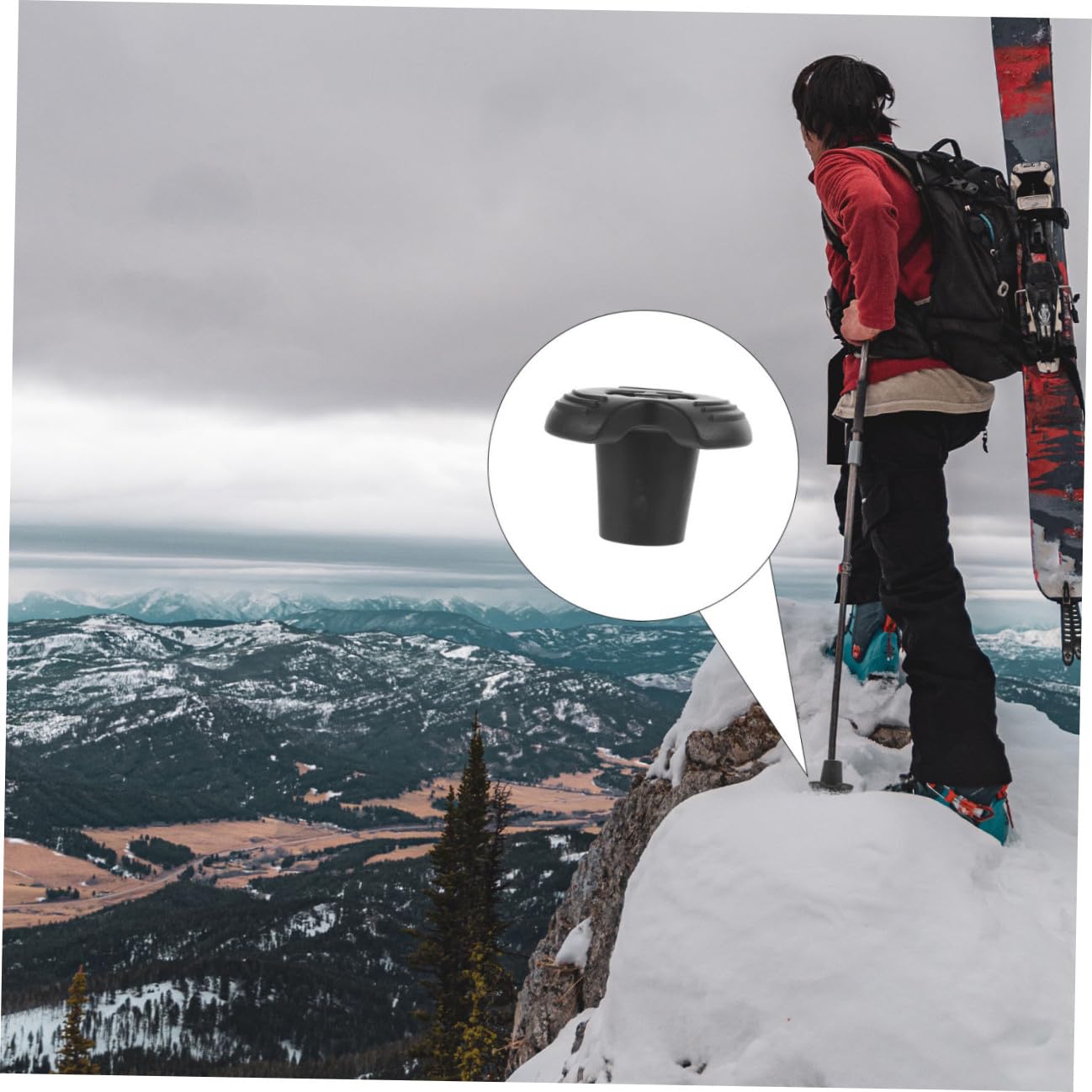 Gatuida 8 punte per bastoni da passeggio - Copripiedi antiscivolo per bastoni da trekking, estremità in gomma per bastoni da trekking - Accessori per bastoni da passeggio per escursionismo,
