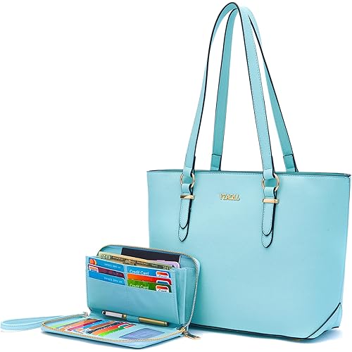 YZAOLL Purses for Women Faux Leather Medium Large Tote Satchel Shoulder Purse Handbag Wallet set