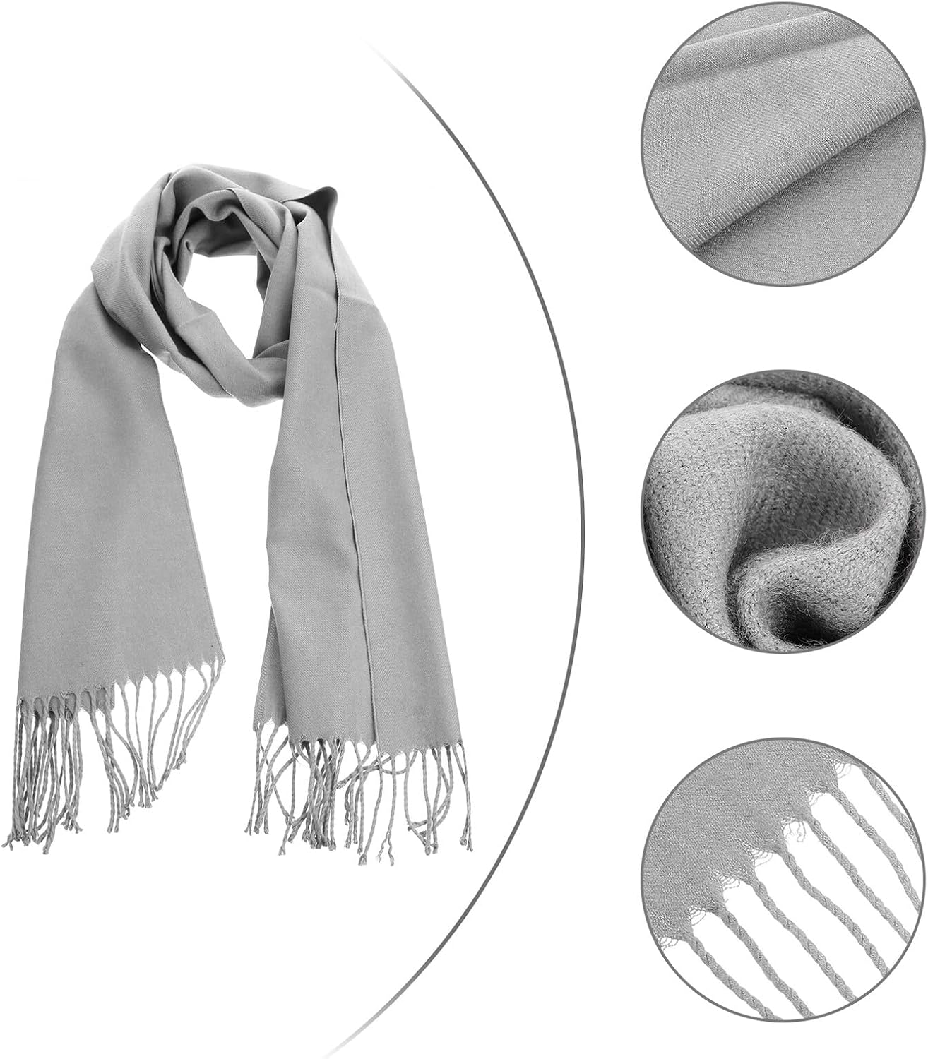 SOLUSTRE Solid Color Winter Scarf Warm Neck Warmer Soft Imitation Cashmere S Neck Scarf for Boys Fashionable Winter Shawl Party Accessory