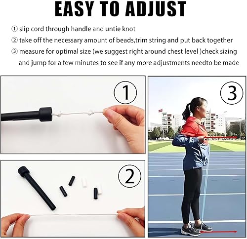 Miniatura 5 de Cuerda de saltar con cuentas sin enredos con asas irrompibles, disfruta de giros suaves, longitud ajustable y tu nuevo entrenamiento favorito