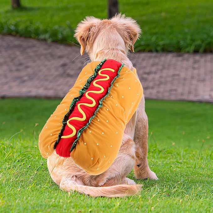 Disfraz de Hot Dog para Perro Balacoo Talla XL Naranja miniatura 4