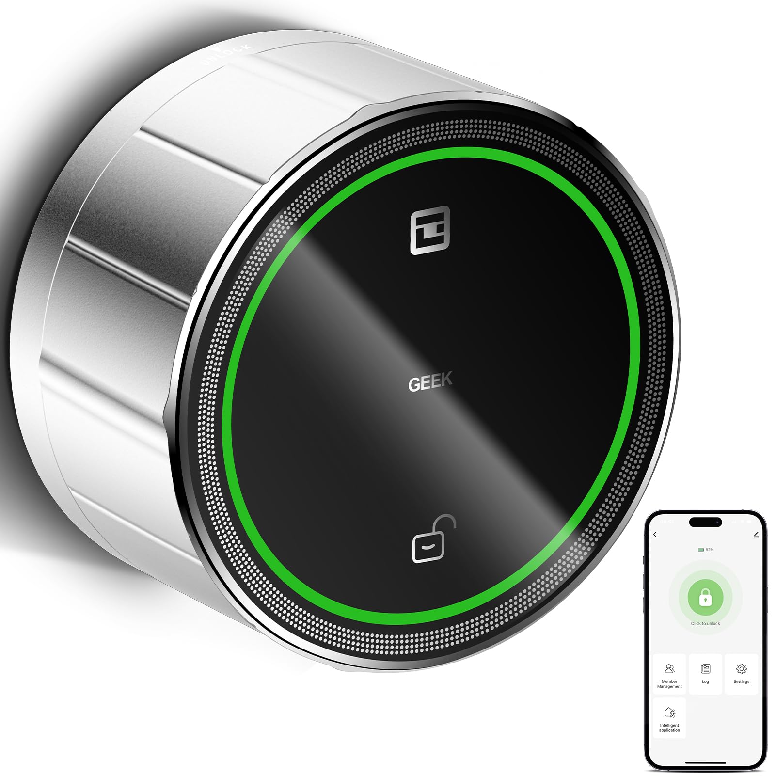 GeekTale Smart Door Lock Deadbolt Keyless Entry Door Lock, Auto Unlock, Easy Install