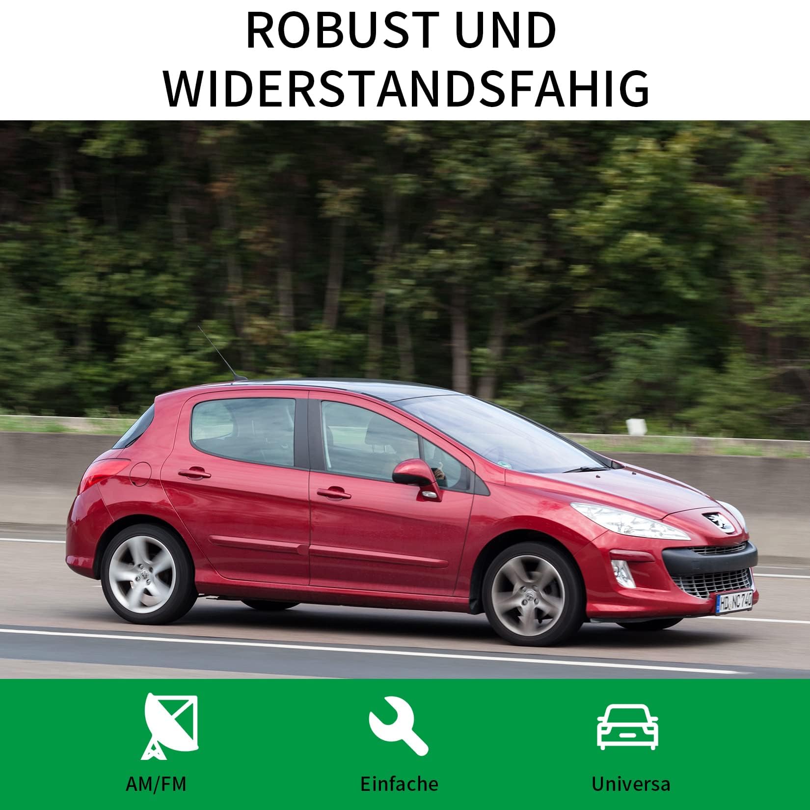 Autoantenne 16 Zoll - FM/AM Dachantenne Universal