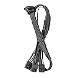 CableMod Basics E-Series 12VHPWR 90 Degree StealthSense PCI-e Cable for EVGA - Variant B (Black, 16-pin to Triple 8-pin, 60cm)
