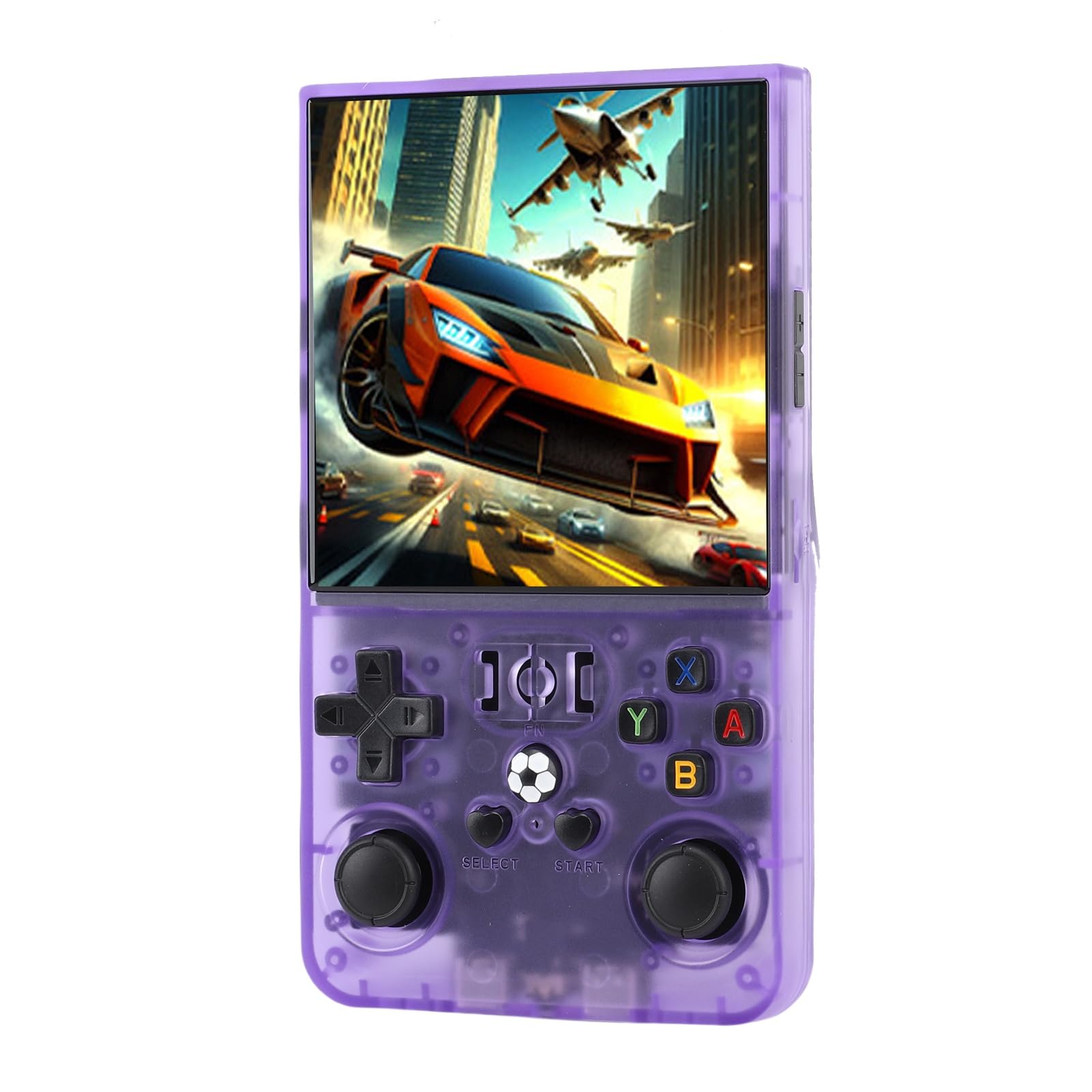 AMONIDA Console da Gioco retrò con Oltre 60 Emulatori per il Massimo Divertimento di Gioco, Design Portatile con Schermo da 4 Pollici (viola trasparente)