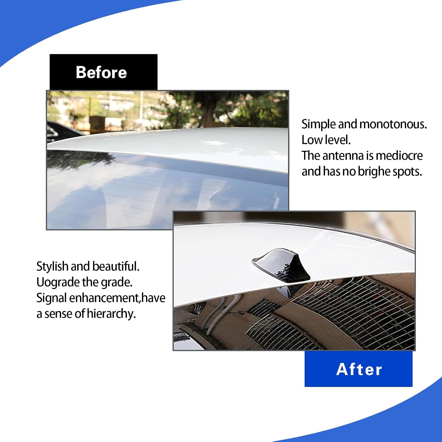 ijuicy 1 PC Shark Fin Antenna Cover for Car, Universal Car Accessory, Carbon Fiber image 5