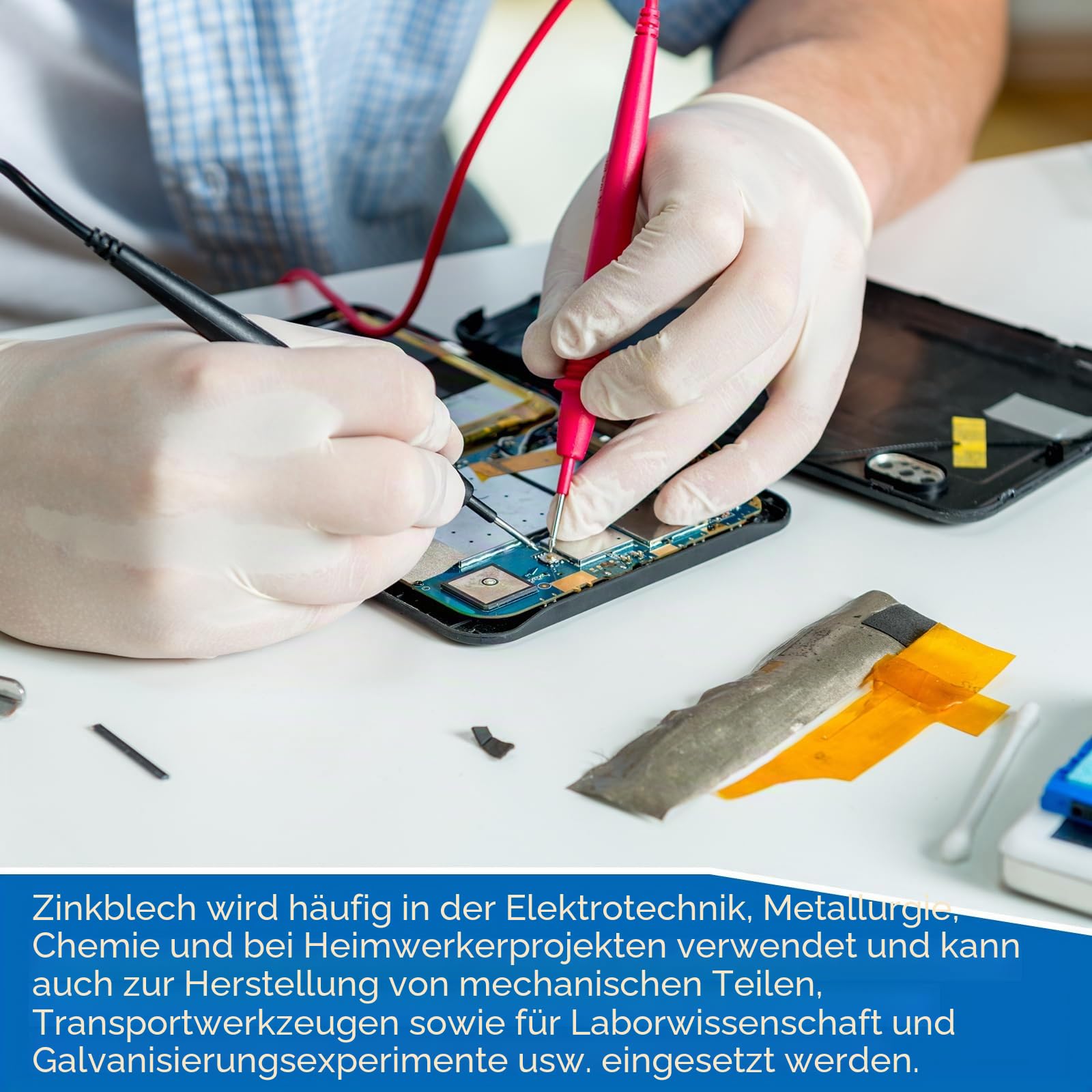 sourcing map Zinkbleche, 99,99 % hochreine Zinkplatte, 0,5 x 50 x 1000 mm, Metall-Zinkfolie, Zink-Anodenstreifen für Wissenschaft, Labor, Industrie, Handwerk, 1 Stück