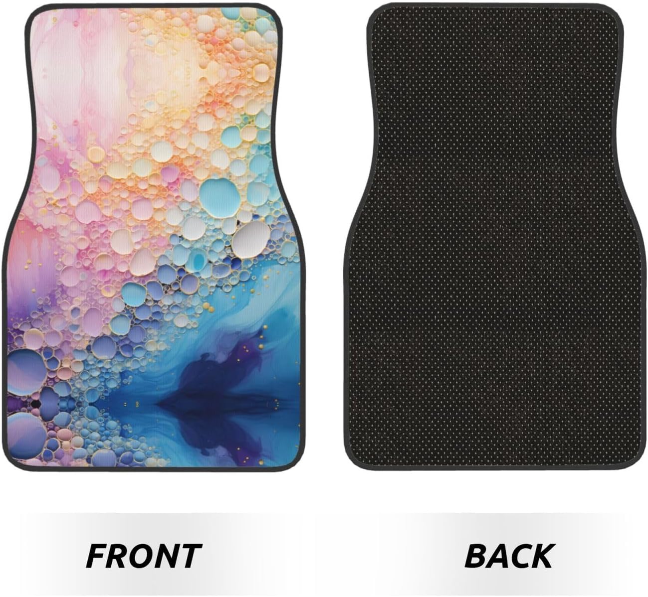 Colorful Blue Marble Patterned car mats 4-piece set | For cars/SUVs/trucks | Firm fit without displacement