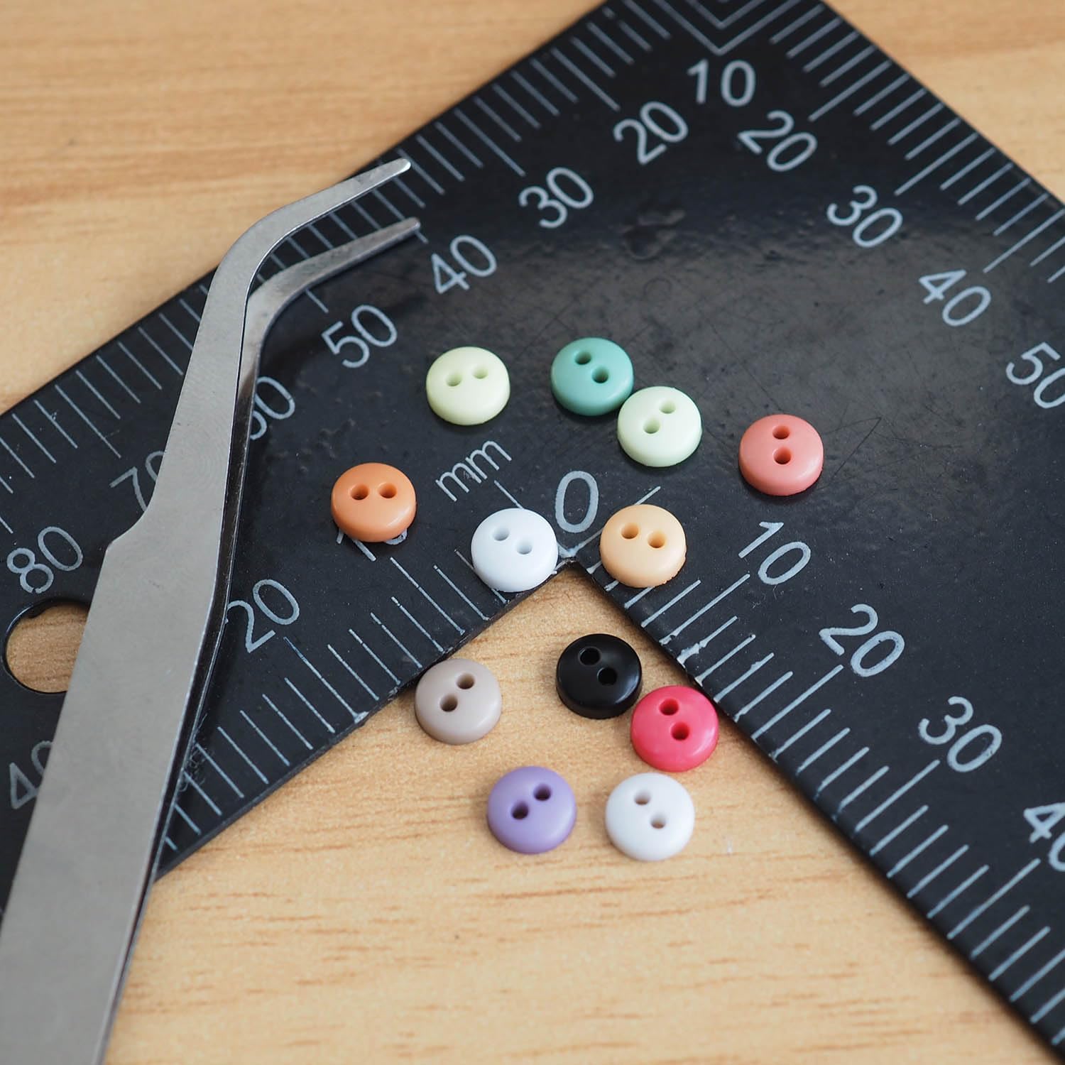300 PCS 2 Hole Tiny Resin Round Buttons-6mm /0.24"，perfert for DIY Tiny Clothes Sewing mini Projects mini Gift Decorations (12 Colors mixed/300 PCS image 5