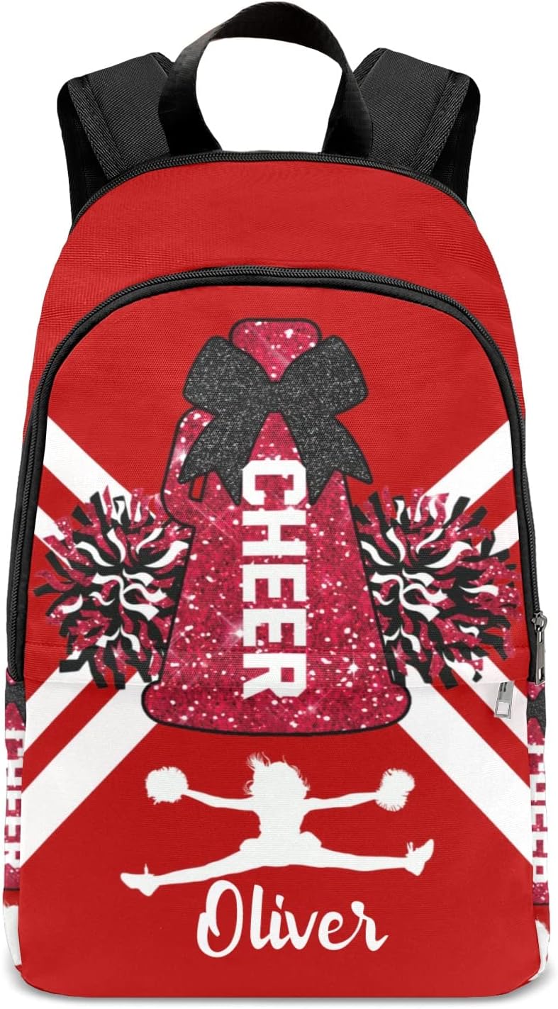 Red White Cheerleader Cheer Backpac Shoulder Casual Travel Daypack Computer Laptop Bag for Women Men Gift