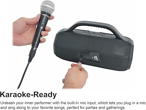 Miniatura 7 de Rockville SONIC-50L Altavoz Bluetooth portátil, sonido estéreo de 50 W, anillos LED duales, IPX5 resistente al agua, batería de hasta 24 horas, TWS,