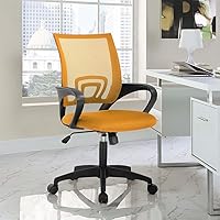 Vista 8 de HHS Silla de oficina ergonómica, silla de escritorio de malla con respaldo medio, silla de computadora con soporte lumbar, silla ejecutiva con Negro