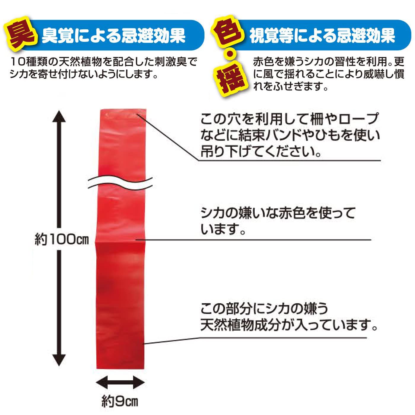 撃退シカ100個入り 150m用 激辛臭が約２倍の強力タイプ効果は驚きの１年間！ Amazon | 撃退シカ 4.5m用 3個入 シカ対策 激辛臭が約2倍の強力