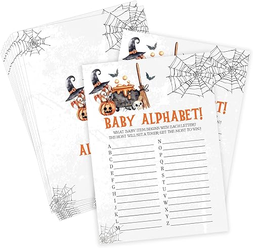 Miniatura 1 de Juego del alfabeto de Halloween para bebé, juego de Halloween para baby shower, decoraciones de baby shower, suministros de fiesta de revelación de