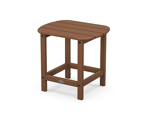 POLYWOOD SBT18TE South Beach 18" Outdoor Side Table, Teak