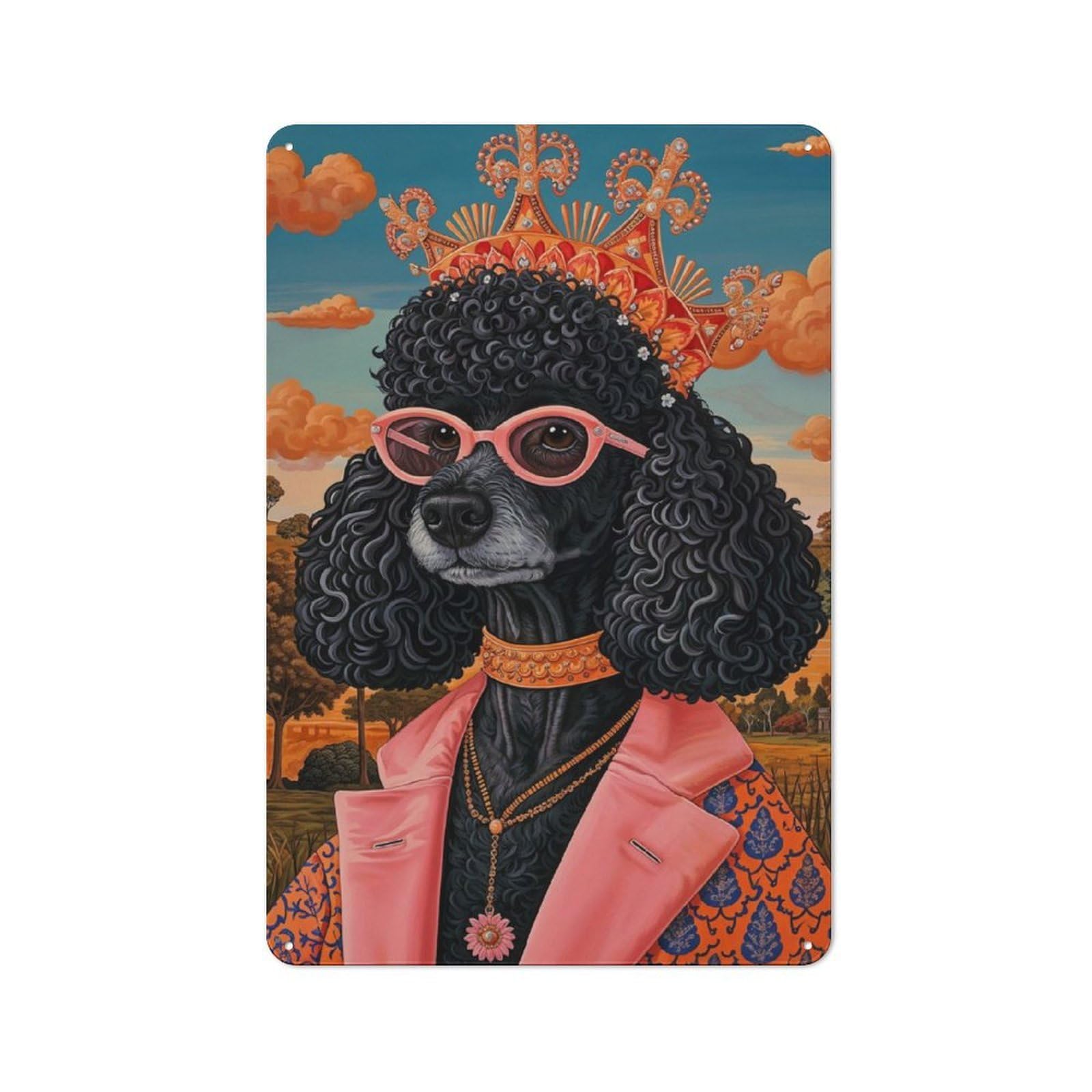 Junmoney Funny Fashion Dog Old Style Metal Sign 30X20cm, Bar Wall Plaque For Diner, Restaurant, Shed Or Kitchen
