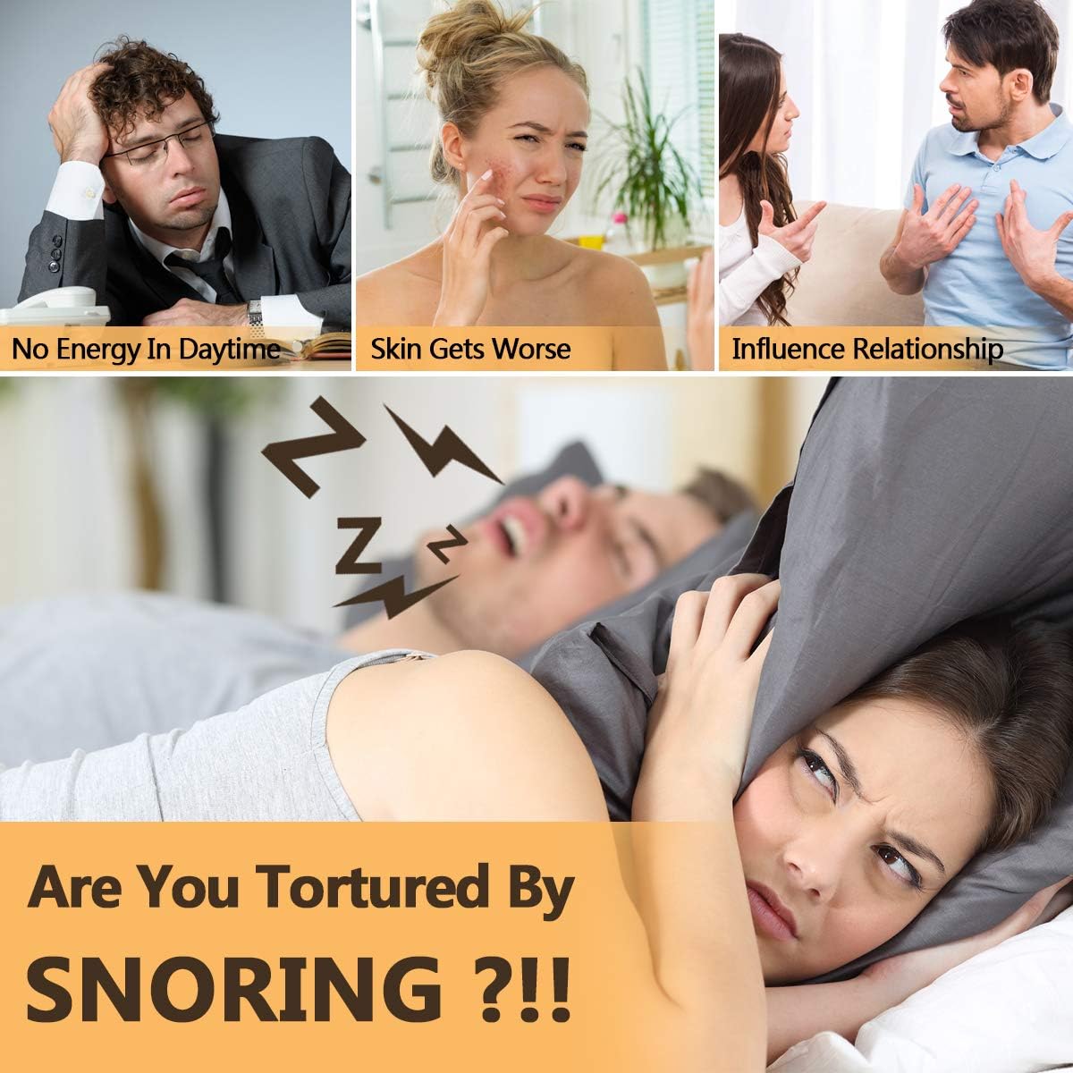 Anti Snoring Chin Strap Ajustable Stop Snoring Solution for Men and Women, Anti Snoring Devices Snore Stopper Chin Straps Sleep AIDS for Snoring Sleeping Mouth Breather