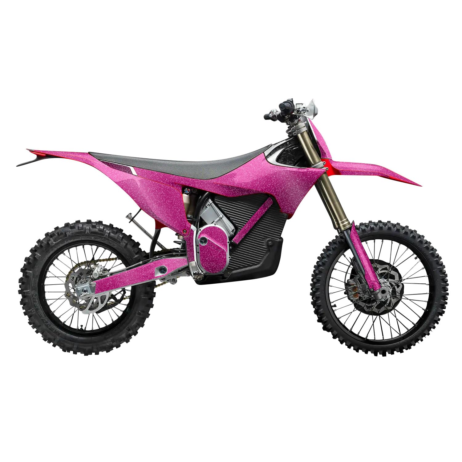 Glossy Glitter Stark Varg MX 2023-2025 Graphics Kit Wrap - Solid Hot Pink - Varg MX Skin - Premium 3M Vinyl Protective Wrap Decal Cover - Easy to Apply | Crafted in The USA by MightySkins